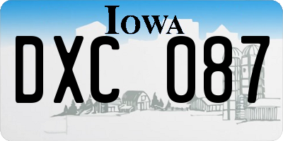 IA license plate DXC087