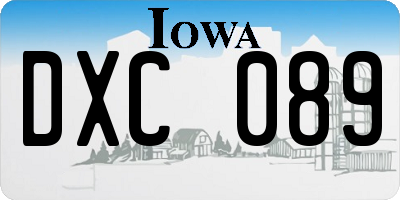IA license plate DXC089