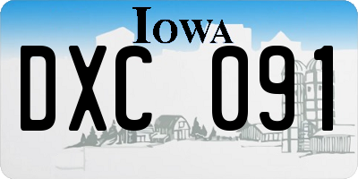IA license plate DXC091