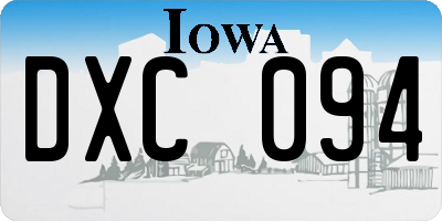 IA license plate DXC094