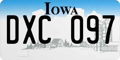 IA license plate DXC097
