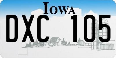 IA license plate DXC105