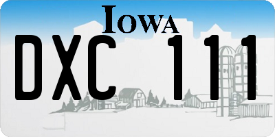 IA license plate DXC111