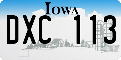 IA license plate DXC113