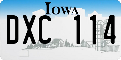 IA license plate DXC114