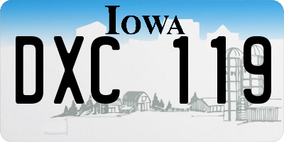 IA license plate DXC119