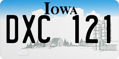 IA license plate DXC121