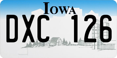 IA license plate DXC126