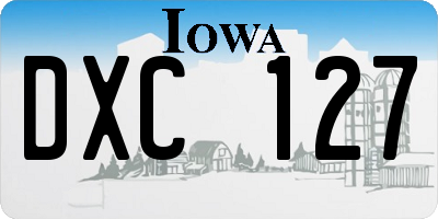 IA license plate DXC127