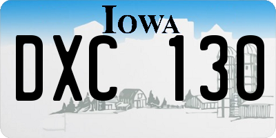 IA license plate DXC130