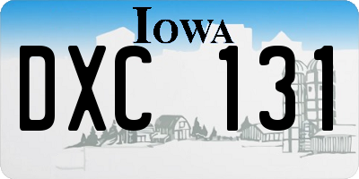 IA license plate DXC131
