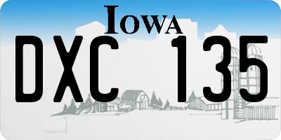 IA license plate DXC135