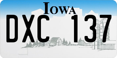 IA license plate DXC137