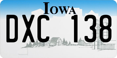 IA license plate DXC138