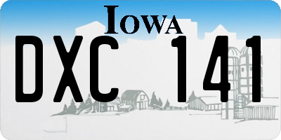 IA license plate DXC141