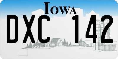 IA license plate DXC142