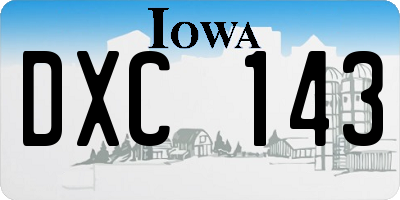 IA license plate DXC143
