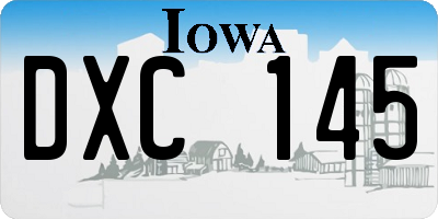 IA license plate DXC145