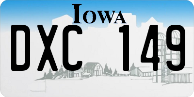 IA license plate DXC149