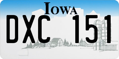 IA license plate DXC151