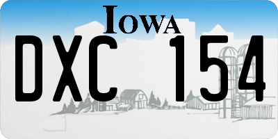 IA license plate DXC154