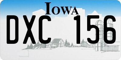 IA license plate DXC156