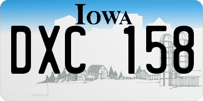 IA license plate DXC158