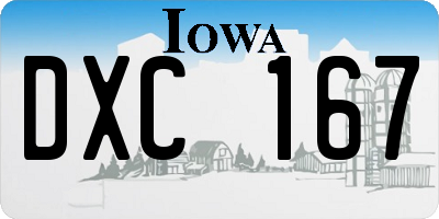 IA license plate DXC167