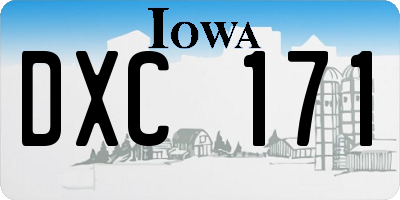 IA license plate DXC171