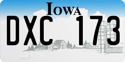 IA license plate DXC173