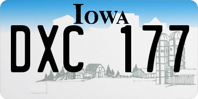 IA license plate DXC177