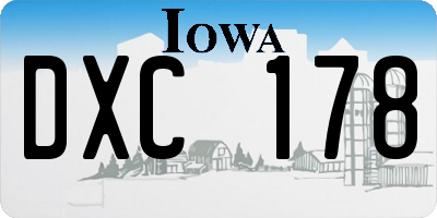 IA license plate DXC178