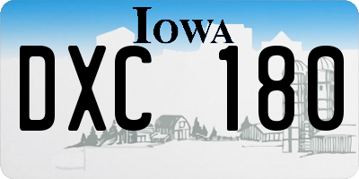 IA license plate DXC180