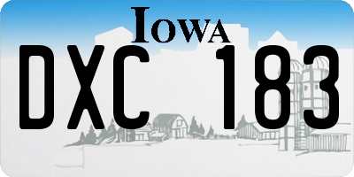 IA license plate DXC183