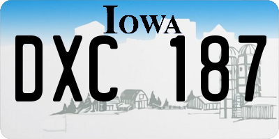 IA license plate DXC187