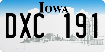 IA license plate DXC191