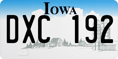 IA license plate DXC192