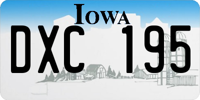 IA license plate DXC195