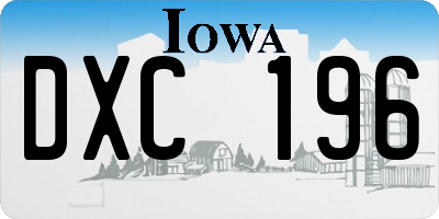 IA license plate DXC196