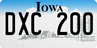 IA license plate DXC200