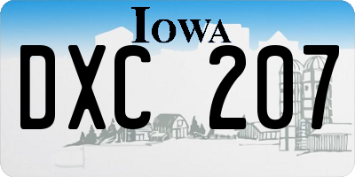 IA license plate DXC207