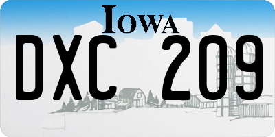 IA license plate DXC209