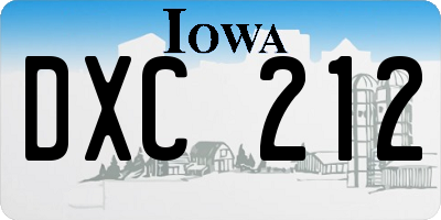 IA license plate DXC212