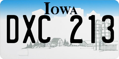 IA license plate DXC213