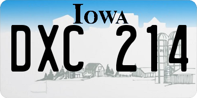 IA license plate DXC214