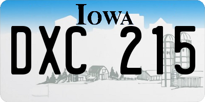 IA license plate DXC215