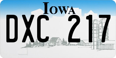 IA license plate DXC217