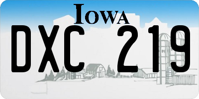 IA license plate DXC219