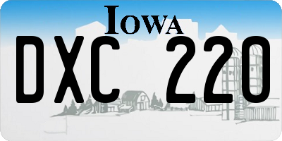 IA license plate DXC220