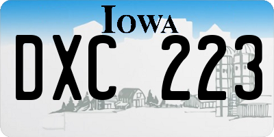IA license plate DXC223